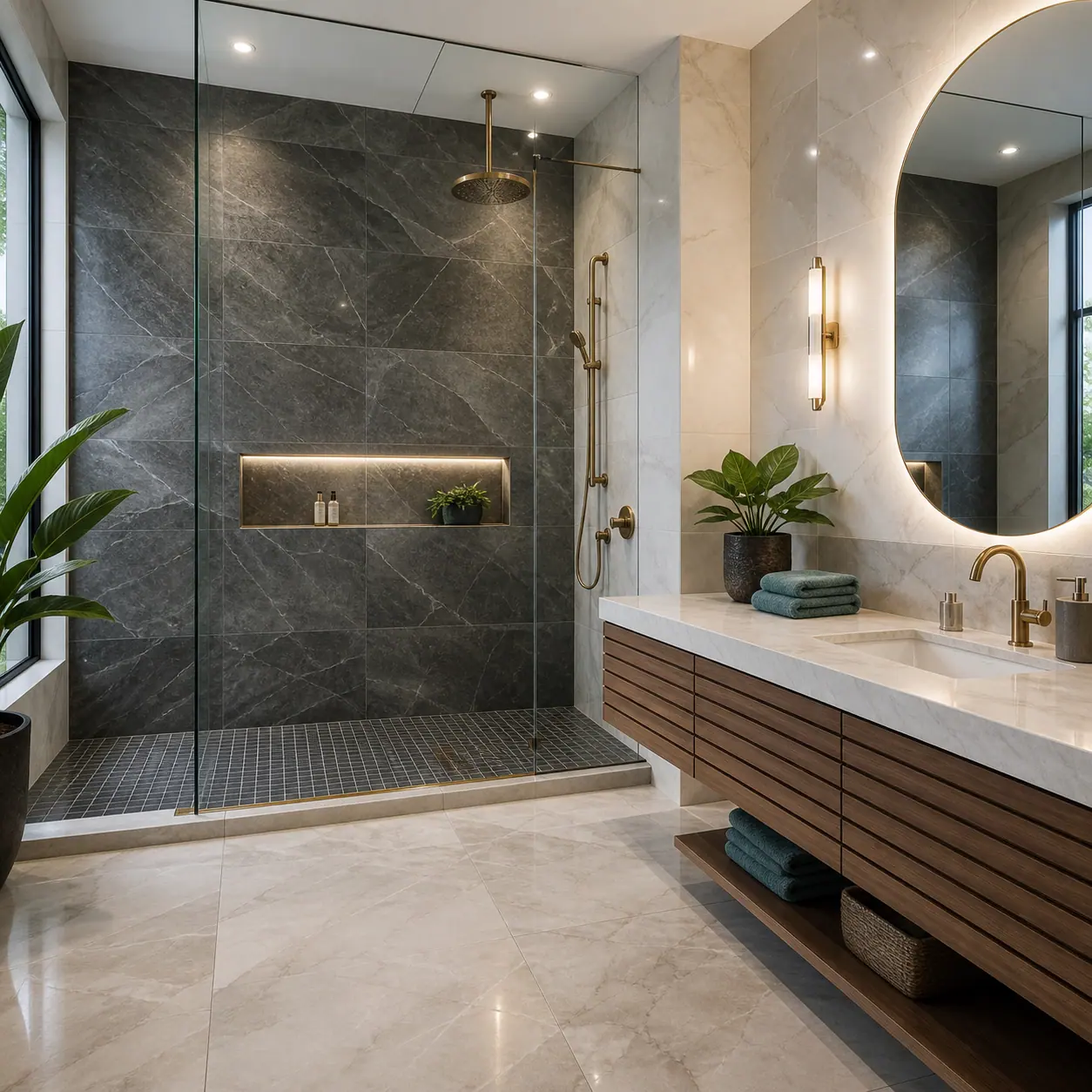 Premium bathroom tile installation